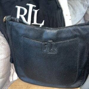 Ralph Lauren Black Leather Crossbody Purse